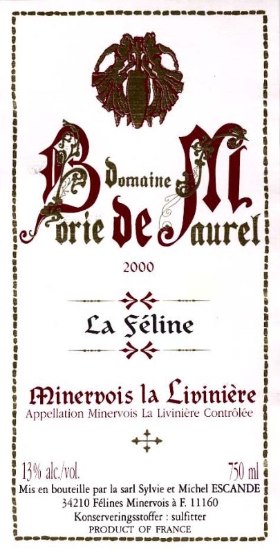 Minervois-La Liviniere-Maurel-La Feline 2000.jpg